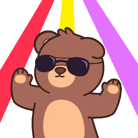 Teddy Bear Party Hard Sticker by BEARISH