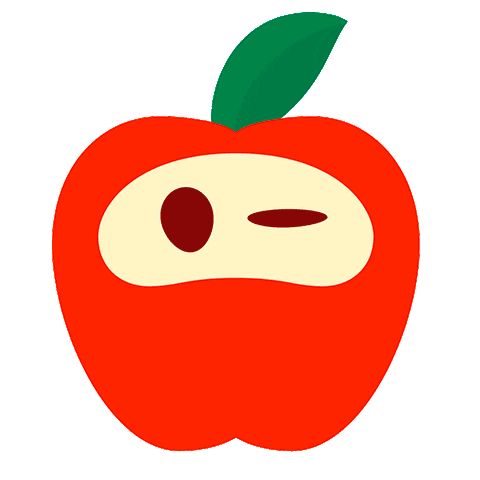 Wink Apple Sticker by elbe-obst