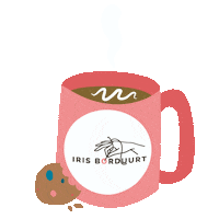 irisborduurt hobby koffie kopje koekje Sticker