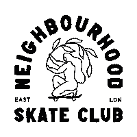 neighbourhoodskateclub skateboarding eastlondon skateclub neighbourhoodskateclub Sticker