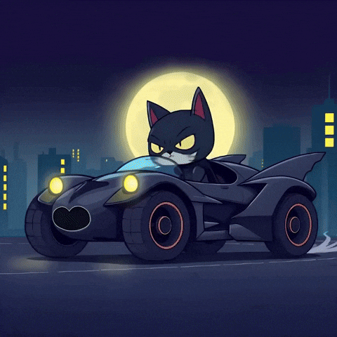 catbatmeme giphyupload cat cute meme GIF