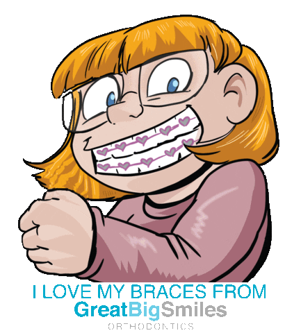 Braces Orthodontist Sticker by Great Big Smiles Orthodontics
