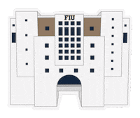 Studying Blue And Gold Sticker by Florida International University