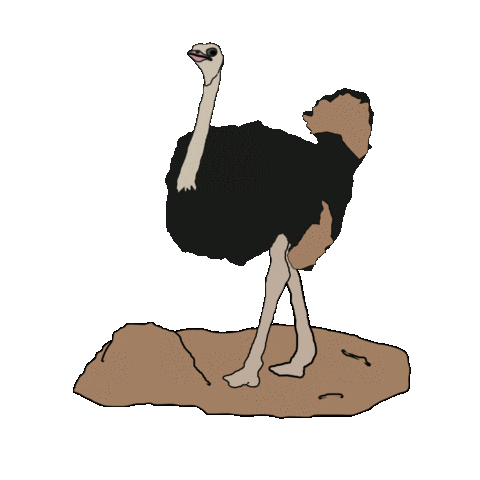 Sand Ostrich Sticker by modelvault3d