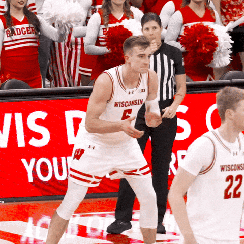 Happy Badgers Basketball GIF by Wisconsin Badgers
