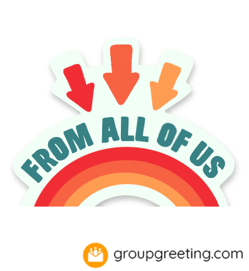 GroupGreetingcards giphyupload rainbow arrow groupgreeting Sticker