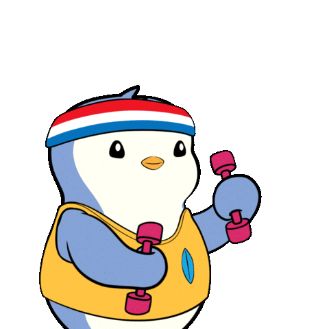 Happy Work Out Sticker by Pudgy Penguins