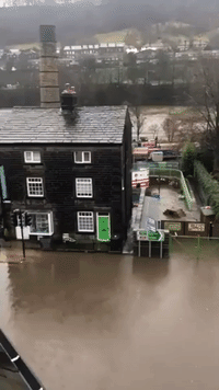 Roads in Yorkshire Town Submerged as Storm Ciara Floods Region