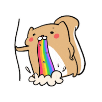 yukiyu4384 squirrel vomit spit yupi Sticker