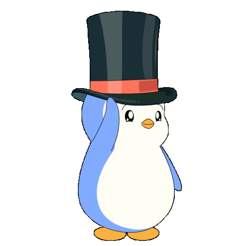 Top Hat Thank You Sticker by Pudgy Penguins