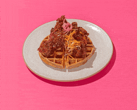 Chicken And Waffles Pink GIF by The Migrant Kitchen