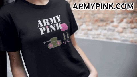 ArmyPinkPeace giphygifmaker logo pink black GIF