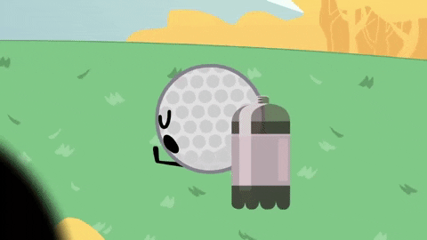 Pupplez giphygifmaker bfdi golf ball me when i wake up just in time for exploda GIF