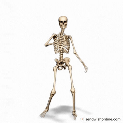 Happy Skeleton Dance GIF by sendwishonline.com