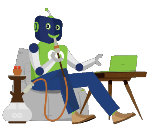 Wink Robot Sticker by MonetizeAd