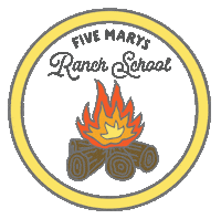 Fire Camping Sticker by Five Marys Farms