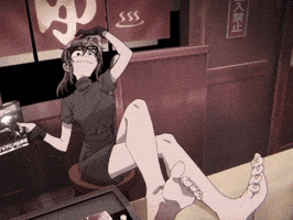 Girl Sitting GIF