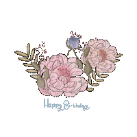 Flowering Happy Birthday Sticker
