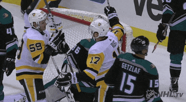 ice hockey hug GIF by NHL