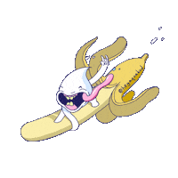 HeyAquabud surf banana surfing shaka Sticker