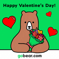 gobear love heart cartoon flowers GIF