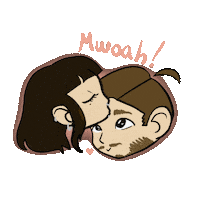 Giroto99 heart kiss couple giroto99 Sticker