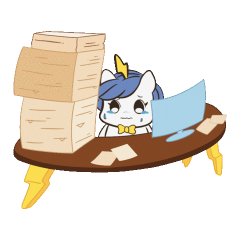 Stressed Work Sticker by Brave Unicorn