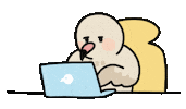 curlew_o3o work tired laptop company Sticker