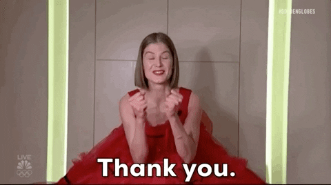 Rosamund Pike Thank You GIF by Golden Globes