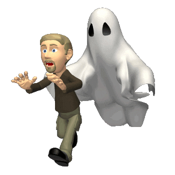 Ghost Running Away Sticker