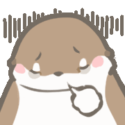 chuchuotter sad down otter otters Sticker