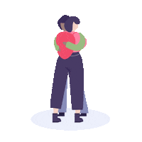 Friends Hug Sticker by Mika Krebs-App