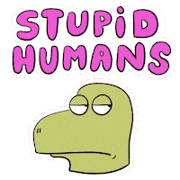 Dinosaur Mean Sticker by Luigi Segre