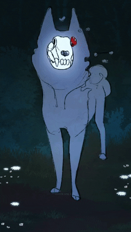 dionne_ong giphyupload animation dog ghost GIF