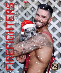 AustralianFirefighters christmas snow xmas puppy GIF