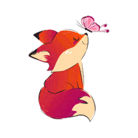 Red Fox Butterfly Sticker by Red Fox Graphix