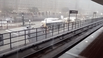 'Torrential Downpours' Seen From Alexandria Metro Station