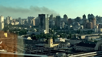 Smoke Rises Above Kyiv After Renewed Strikes