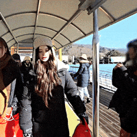 Helmets happy kpop snow nmixx GIF