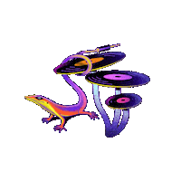 Gecko Viniles Sticker by Mishu_Music