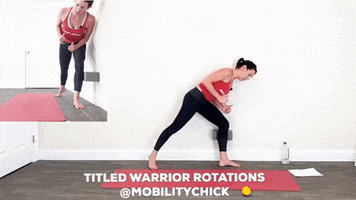 mobilitychick yoga warrior springtraining physicaltherapy GIF