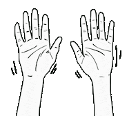 Hands Up Yes Sticker by Nadine Chaignat