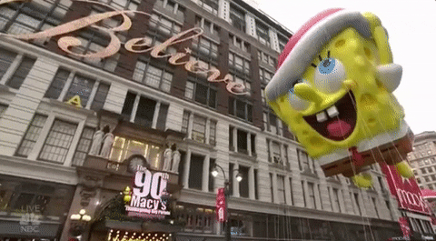 spongebob squarepants GIF by The 91st Annual Macy’s Thanksgiving Day Parade
