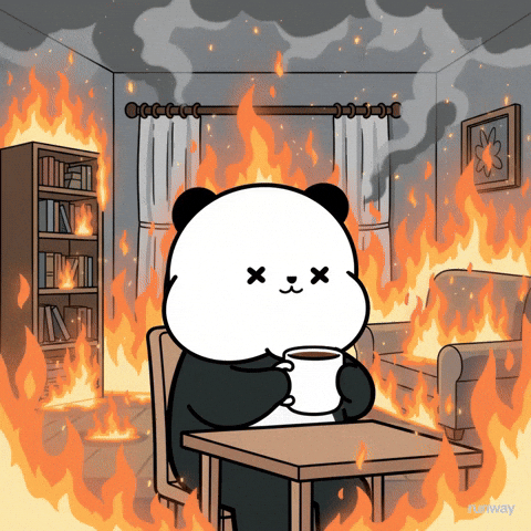 This Is Fine GIF by Kanpai Pandas