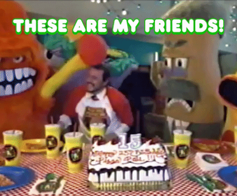 These Are My Friends Party GIF by PIZZA PALS PLAYZONE