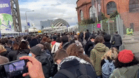 Crowds Wait Outside COP26 Climate Change Summit in Glasgow