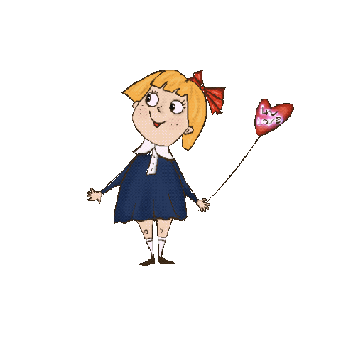 School Girl Love Sticker