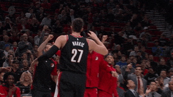 high five trail blazers GIF by NBA
