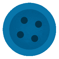 Button-Blue fashion blue style button Sticker