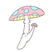 magic mushroom pink Sticker by Lois de Silva
